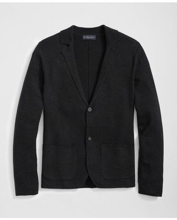 Brooks Brothers Men's Fine Merino Wool Sweater Blazer | Charcoal | Size XS