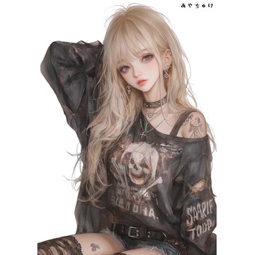 【10月新作5】07-094-0162 人物貼紙 輕龐克女孩