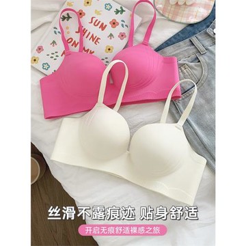 半杯內衣女聚攏小胸甜美無痕無鋼圈軟支撐收副乳防下垂文胸罩套裝