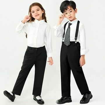 Baby童衣 兒童西裝褲 中小童正式西褲 男女童西裝長褲 畢業拍照黑色長褲 89111