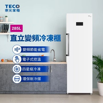 【TECO 東元】285L窄身變頻無霜直立冷凍櫃(RL285SXW)