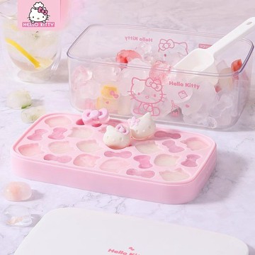 臺灣出貨🔥限時特價】Hellokitty硅膠冰格模具冰塊食品級按壓製冰 冰塊模具 家用冰箱製冰儲冰盒 冰粉模具