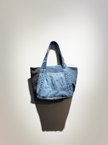 牛仔拼接手挽袋 手提包