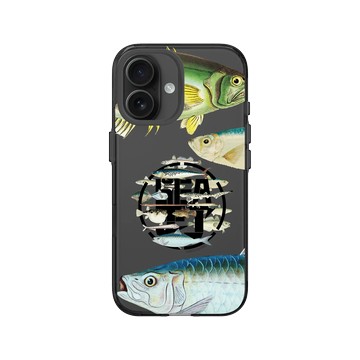 iPhone 16 Clear (相機按鈕) 酷墨灰 - KID - 魚群海釣