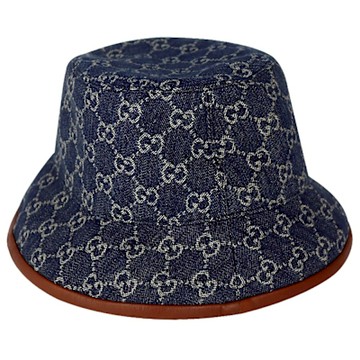 GUCCI 藍色牛仔布漁夫帽-S