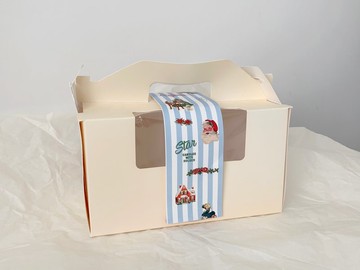 聖誕生肖 聖誕插畫 烘焙咖啡廳 手提袋 藍色圖紋