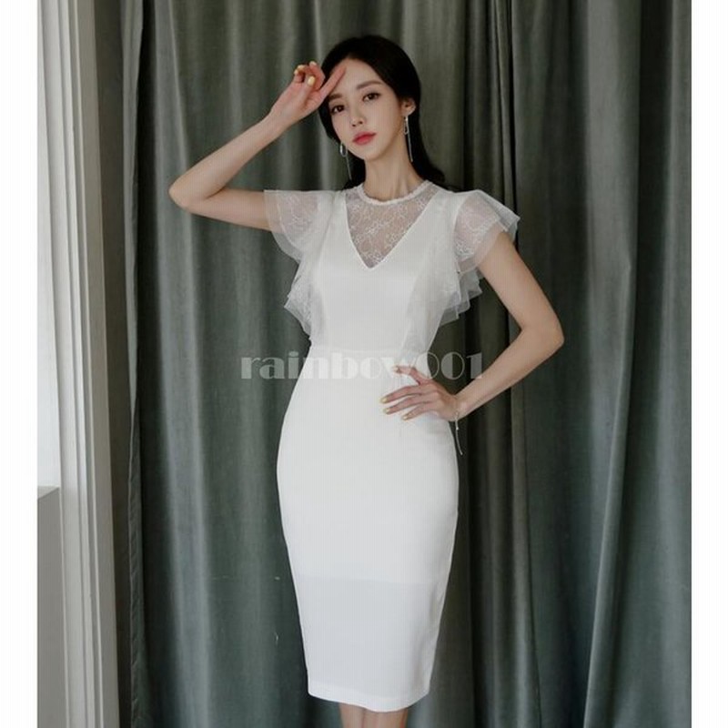 総レース パーディードレス タイトワンピース ひざ丈ワンピース オフィス 結婚式ドレス 代 30代 40代 上品 韓国風 おしゃれ 通勤 お食事会 成人式 卒業式 通販 Lineポイント最大0 5 Get Lineショッピング
