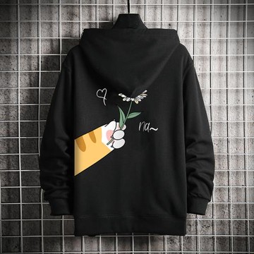 新款秋季衛衣寬松男士連帽情侶休閑開衫大碼休閑長袖上衣純棉外套