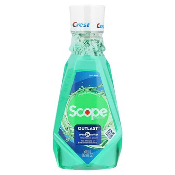Crest, Scope®，Outlast™，漱口水，清新薄荷味，16.9 液量盎司（500 毫升）