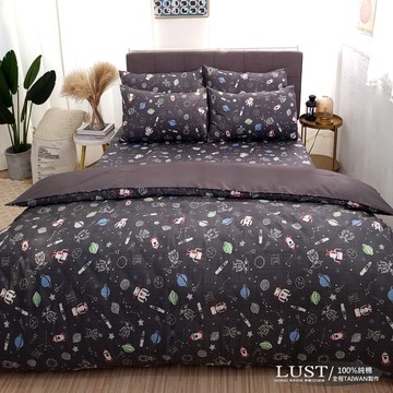 【LUST】星際機械人 100%純棉、精梳棉單人/雙人/床包/枕套/被套(各尺寸) 【台灣製】