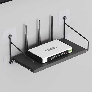 墻上路由器置物架客廳電視機頂盒臥室投影儀wifi收納盒壁掛免打孔