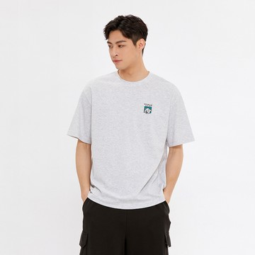 Hang Ten- 韓款經典熊印花短袖T恤-男(淺灰)