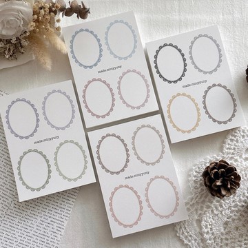 橢圓形蕾絲標籤 版本01貼紙