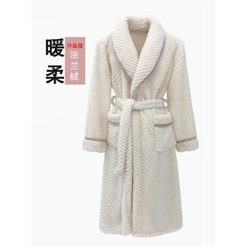 睡袍女高級感法蘭絨男浴袍冬季睡裙加厚加絨珊瑚絨睡衣女2025新款