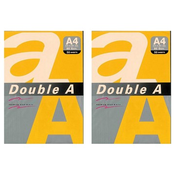 Double A 影印紙 向日葵黃 A4 80g 50張/包 2包