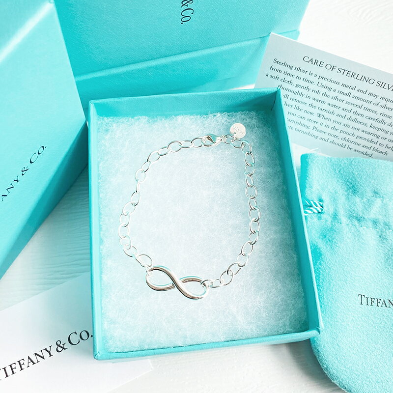 美國百分百【全新真品】Tiffany & Co. 手鍊 蒂芬妮 銀飾 無限 手環 女 純銀 專櫃精品 CK29