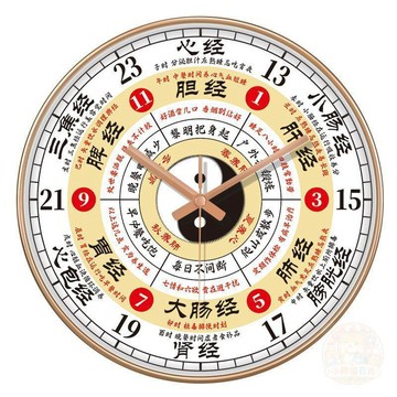 🏆高評推薦🏆子午流注鐘錶中醫養生家用時鐘十二時辰靜音客廳24小時美容院掛鐘