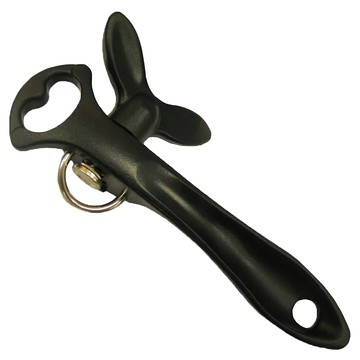 MODCON 摩肯 輕鬆旋轉開罐開瓶器 兩用款 省力 無尖銳開口  黑色  1個