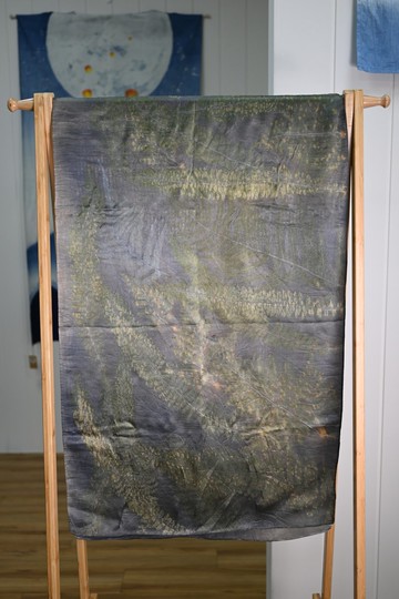 【記憶有限】EcoPrint 花葉移印 真絲 圍巾/掛畫