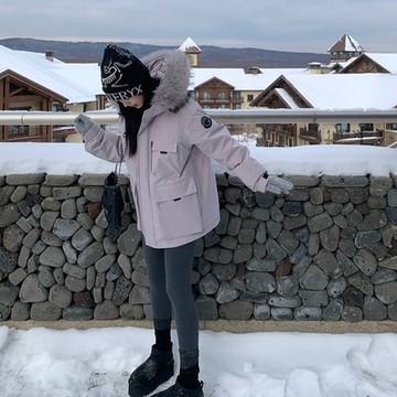 [米蘭精品] 真羽絨90%鴨絨羽絨外套羽絨衣夾克-保暖工裝防風舒適耐寒女外套3色74ip37