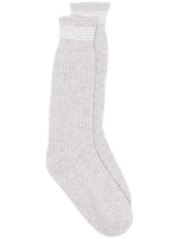 Eleventy - ribbed-knit cashmere socks - men - Polyamide/Elastane/Cashmere - One Size - Grey