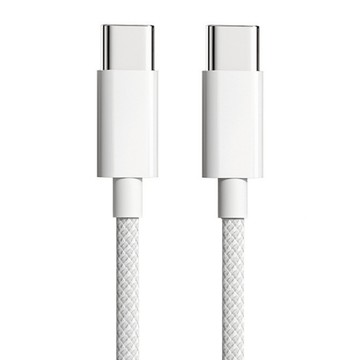 3C配件王 Type-C-Type-C快充編織線 iPhone15-17通用 A-PD-A01 60W  白色  1個  0.3m