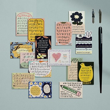 15 種 / 彩色套組+工具組 / 禮物 / 歐文書法 英文書法入門組合