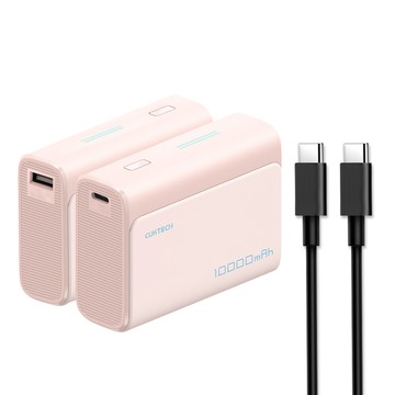 〔佳美能〕CUKTECH 酷態科 30W PD快充 口袋型 行動電源 10000mAh (PB100) - 粉色