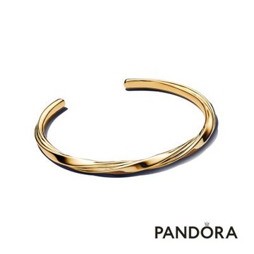 【Pandora 官方直營】自然流沙旋紋開圈手環