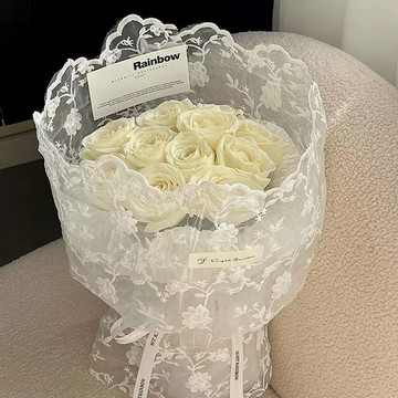 ❀【花中世界】❀永生花小香風白玫瑰花束七夕情人節仿真香皂花高級感畢業生日禮物