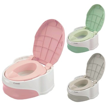 【Combi】優質坐式分段訓練便器 灰卵石 粉野莓 媽媽好婦幼用品連鎖