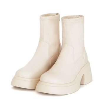 D+AF 美腿濾鏡．輕量加厚底瘦瘦短靴