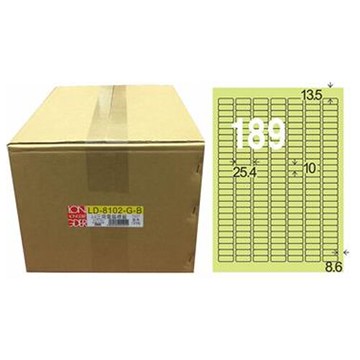 【龍德】A4三用電腦標籤 10x25.4mm 淺綠色 1000入 / 箱 LD-8102-G-B