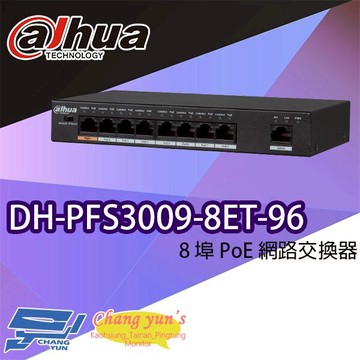 昌運監視器 大華 DH-PFS3009-8ET-96 8埠PoE網路交換器