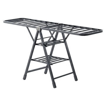 STYLE 格調 一體式滑輪3層晾衣架 HT-010-GR 160翼型  鐵灰色  160 x 80 x 76cm