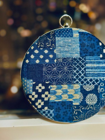 拼貼仿舊牛仔布小圓包 - 可手拿/ 斜揹/ 婚禮姊妹禮物