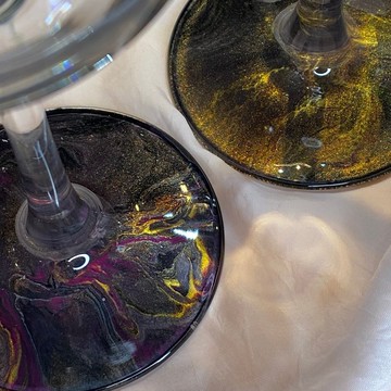 【 漩光之刻 | 琥珀夜 】手作葡萄酒杯 紅酒杯 2入