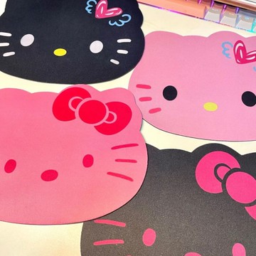 kitty滑鼠墊🎀 少女卡通可愛創意辦公貓頭粉色鼠標墊女生學生筆記本電腦