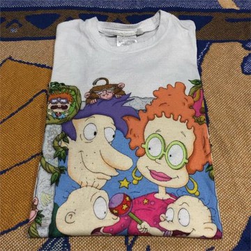 新款潮流小眾T恤卡通淘氣小兵兵印花短袖old school寬松百搭上衣