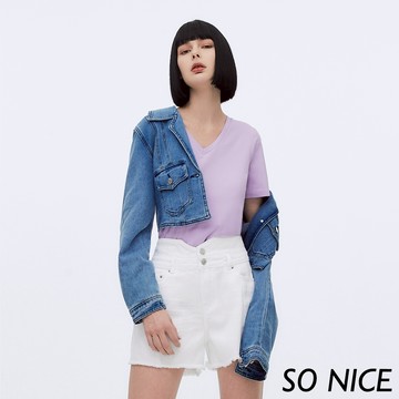 SO NICE【特惠】V領冰瓷棉上衣｜白/黑/紅/紫/深灰/橘/綠｜都會時尚女裝【65331019】