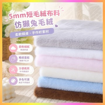 ⭐台灣出貨⭐ 5mm短毛絨布料 仿獺兔毛絨 貂絨 服裝 抱枕 展示布 玉兔絨布 手工DIY 玩偶輔料