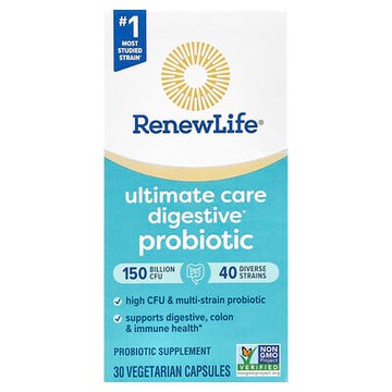 Renew Life, 特強護理消化益生菌，1500 億 CFU，30 粒素食膠囊