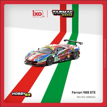 【東海模型】TARMAC WORKS 1/64 法拉利 Ferrari 488 GTE 24h of Le Mans 2016 T64-071-16WEC51