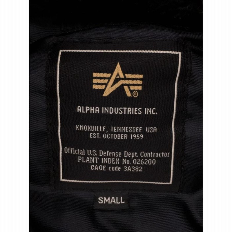 ALPHA INDUSTRIES◇N-3B/フライトジャケット/S/ナイロン/BLK/22094-001