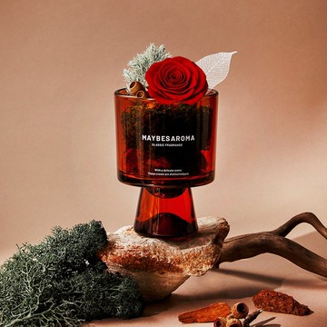 MAYBES /聖誕獻禮 / 永生玫瑰花 - 精油苔癬擴香杯