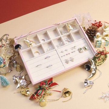 納件小飾(霞暮粉、莫蘭迪綠) I 質感居家絨布珠寶盒 飾品收納