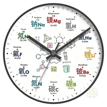 💰銅板好物💰化學公式掛鐘教室家用客廳裝飾臥室靜音免打孔石英掛鐘掛牆鐘錶
