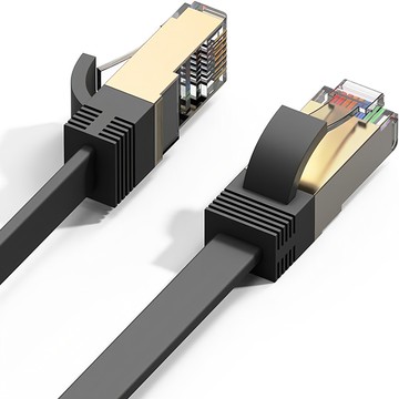 NUART CAT7 防纏繞扁線型超高速網路線  黑色  10m  1條