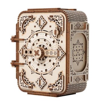 木質3D立體拼圖拼板秘密寶盒音樂密碼盒首飾盒口紅收納盒