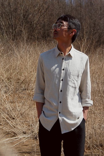漢麻原色翻領襯衫 hemp basic men's shirt